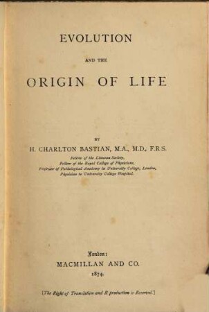 Evolution and the origin of life