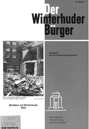 Heft IV / August 1993 : Zeitschrift des Winterhuder Bürgervereins