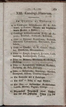 XIII. Catalogi librorum