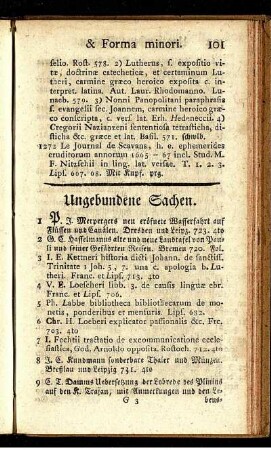 Ungebundene Sachen.