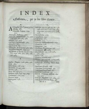 Index Authorum, qui in hoc libro citantur.