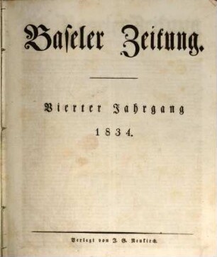 Basler Zeitung. 4, 4. 1834