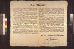 Maueranschlag: Offener Brief des Reichstags an Kaiser Ferdinand I.; Wien, 25. Oktober 1848