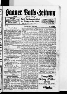Haaner Volks-Zeitung. 1896-1928