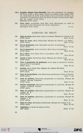 Faïences de Delft (Nr. 164-212)
