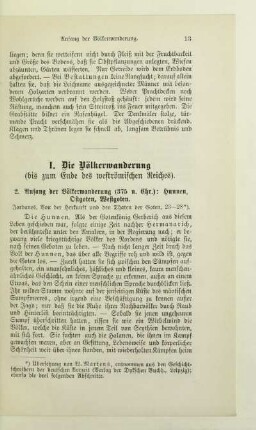 I. Die Völkerwanderung (bis zum Ende des weströmischen Reiches)