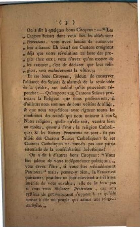 Le Club Fraternel Des Révolutionnaires De La Montagne De Geneve a arrêté l'impression des deux Lettres ci-après le 3 Mai 1794, l'an 3e. de l'Egalité Genevoise