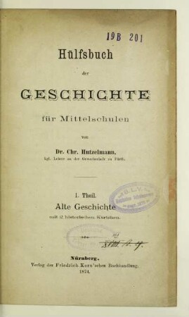 Theil 1: Alte Geschichte