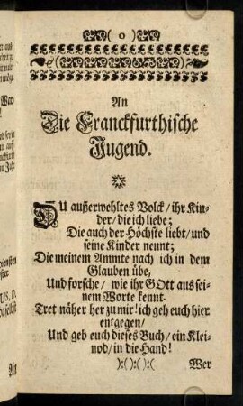 9r-10v, An die Franckfurthische Jugend