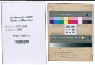 Entnazifizierung Heinrich Wahl , geb. 16.04.1906 (Kaufmann)