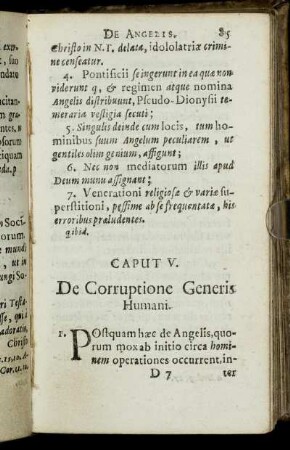 Caput V. De Corruptione Generis Humani.