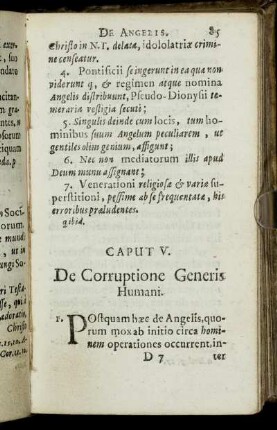 Caput V. De Corruptione Generis Humani.