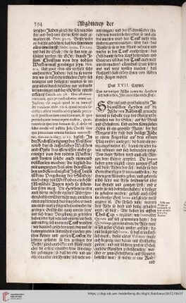Das XVII. Capitel