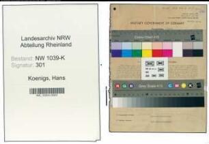 Entnazifizierung Hans Koenigs , geb. 25.05.1906 (Beamter)