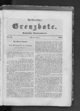 No. 14. (Beiblatt.) 1861.