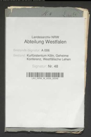 Einziehung oder Neuverleihung des heimgefallenen Lehnguts zu Heiminghausen