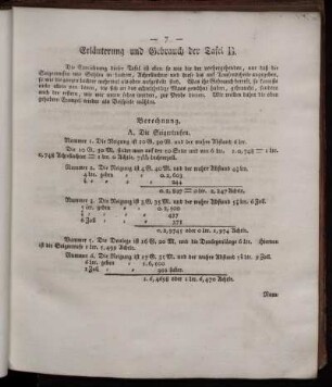 Erläuterung und Gebrauch der Tafel B.