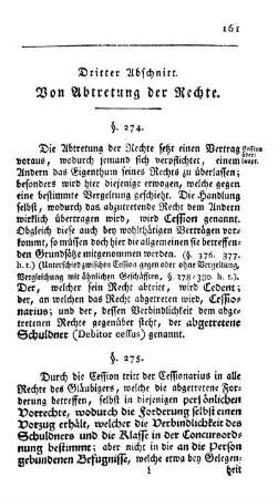Dritter Abschnitt. Von Abtretung der Rechte.