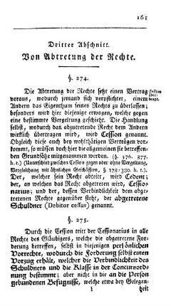 Dritter Abschnitt. Von Abtretung der Rechte.