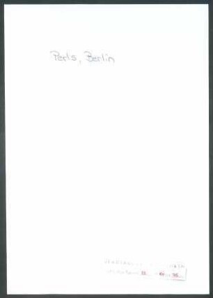 Perls, Hugo, Berlin, Schriftwechsel mit Wichert