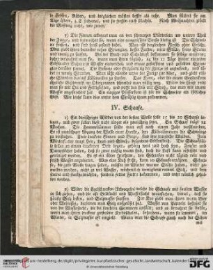 IV. Schaafe