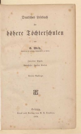 Theil 2, [Schülerband]: Unterstufe: Zweiter Kursus