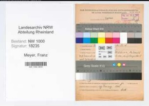 Entnazifizierung Franz Meyer, geb. 08.06.1908 (Angestellter)