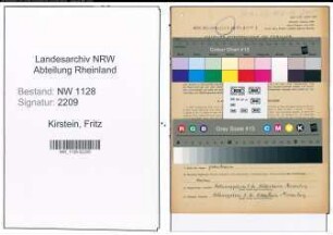 Entnazifizierung Fritz Kirstein , geb. 12.10.1894 (Angestellter)