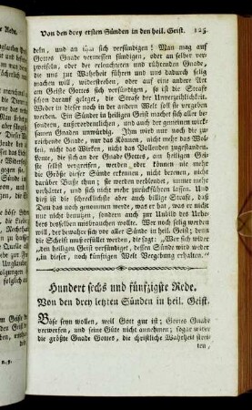 Hundert sechs und fünfzigste Rede. Von den drey letzten Sünden in heil. Geist.