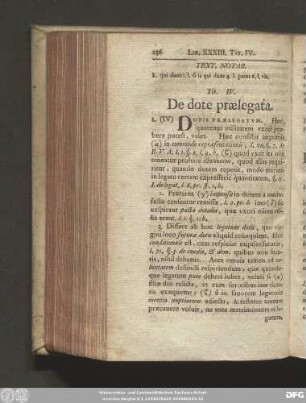 Tit. IV. De dote praelegata.