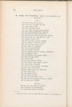 2. Hugo von Trimberg, register einer papierhs. des Renners.
