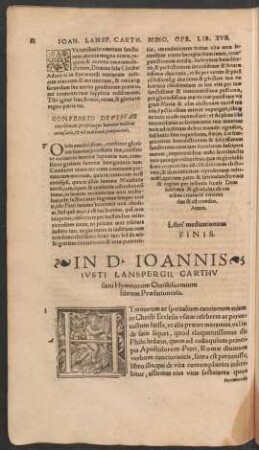 In D. Ioannis Iusti .. Hymnorum Christiformium librum Praefatiuncula.