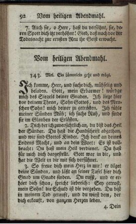 Vom heiligen Abendmahl. - Bitte und Gebet.
