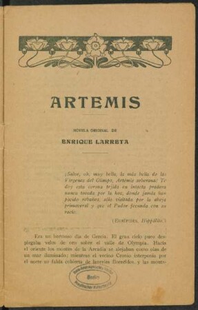 1917000103: Artemis : novela original