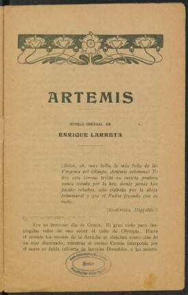 1917000103: Artemis : novela original