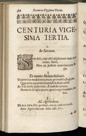Centuria Vigesima Tertia.