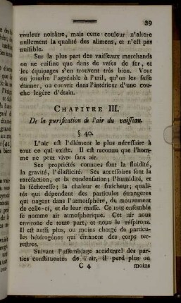 Chapitre III. De la purification de l'air du vaisseau.