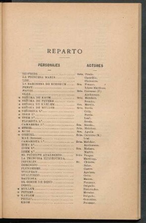 Reparto [y] Nota importante