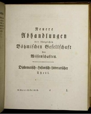 Diplomatisch-Historisch-Litteraischer Theil.