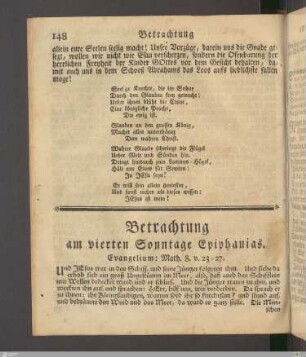 Betrachtung am vierten Sonntage Epiphanias.