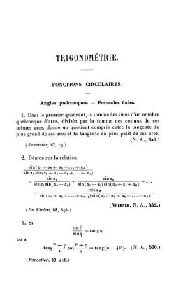 Trigonométrie. Fonctions Circulaires.