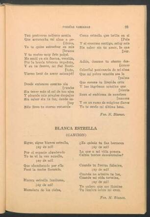 Blanca estrella : (Canción)