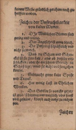 Zeichen der Unfruchtbarkeit von kalter Mutter.