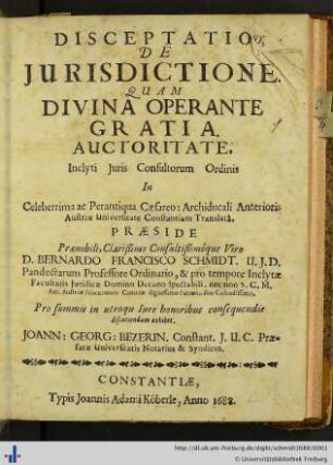 Disceptatio De Jurisdictione