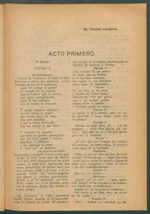 Acto primero : El Gaucho