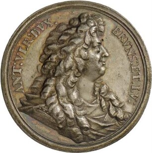 Medaille von Johann Georg Breuer auf die Standhaftigkeit Herzog Anton Ulrichs von Braunschweig-Wolfenbüttel