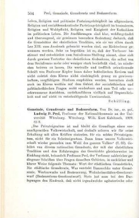 503-504 [Rezension] Kopler, Leopold, Religion und Politik