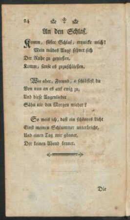 An den Schlaf