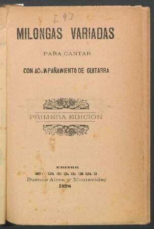 Milongas variadas para cantar con acompañamiento de guitarra