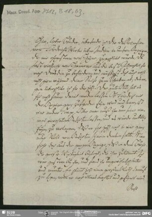 Eigenh. Brief von Karl August Moritz Schlegel an August Wilhelm von Schlegel, Göttingen, 16.06.1808